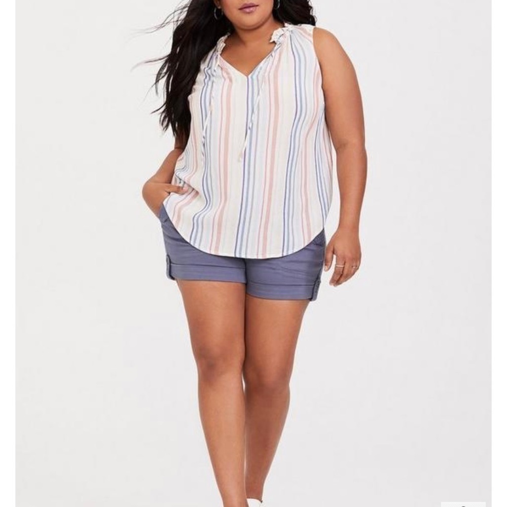 TORRID Multicolor STRIPE Sleeveless Blouse Size M - Picture 2 of 12